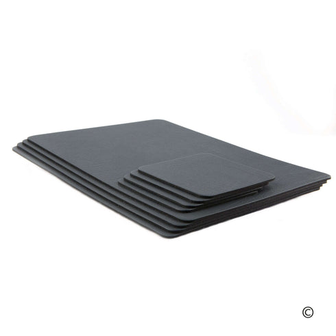 Slate Grey Recycled Leather Placemats and Coasters